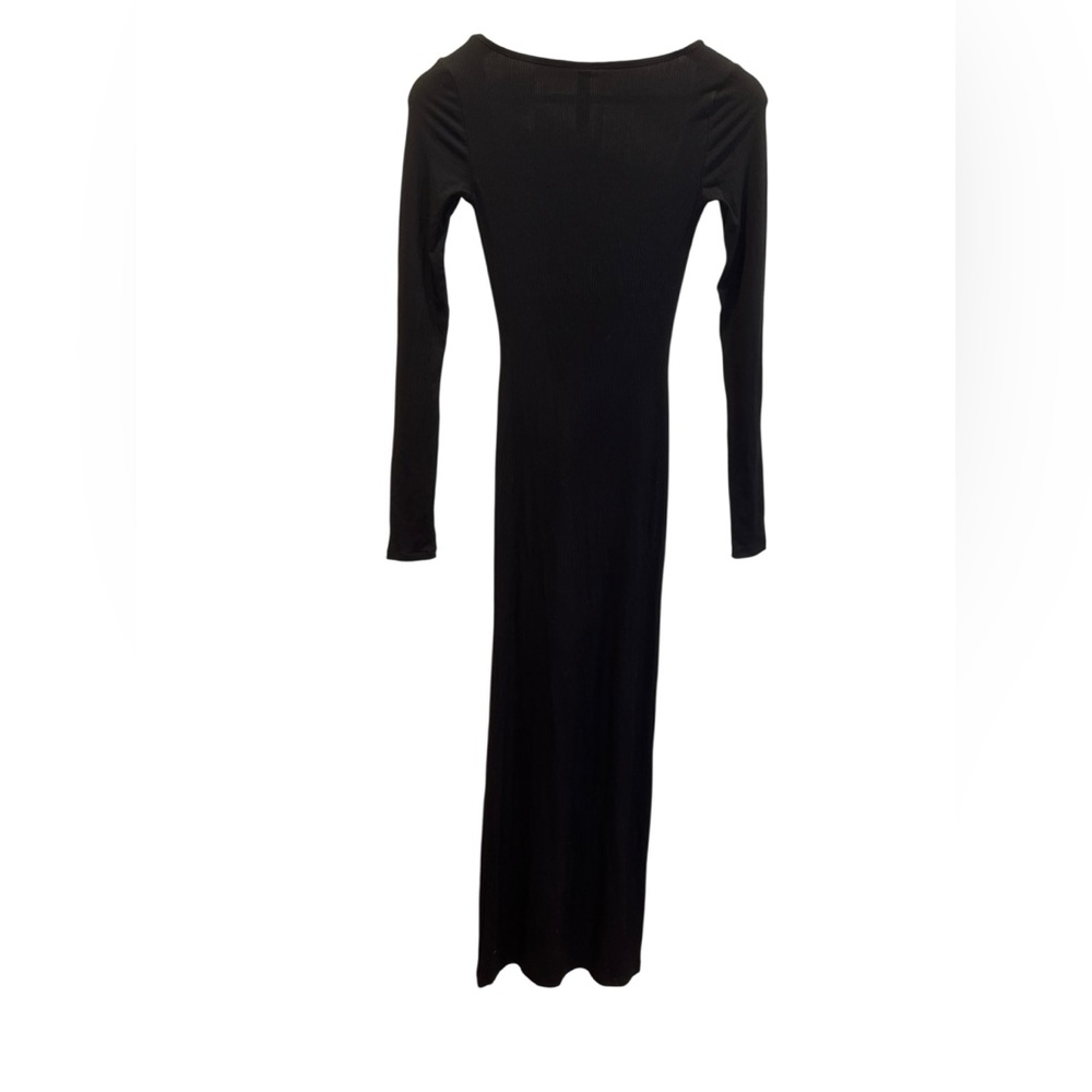 Skims Soft Lounge Long Sleeves/ Maxi Dress/ Ribbed‎ Onyx/   Size XS - Picture 3 of 5